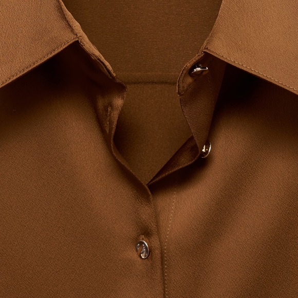 NEW SATIN BUTTON DOWN SHIRT - Picture 6 of 7